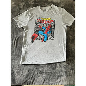 Marvel Spiderman Graphic T-Shirt Tee Heather Gray Men's Size Large